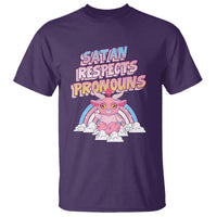 Protect Trans Kids T Shirt Satan Respects Pronouns Transgender Pride Trans Flag - Wonder Print Shop
