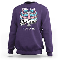 Protect Trans Kids Sweatshirt LGBT Support Protect Trans Future LGBT Pride Flag Skeleton - Wonder Print Shop