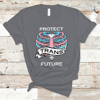 Protect Trans Kids T Shirt LGBT Support Protect Trans Future LGBT Pride Flag Skeleton - Wonder Print Shop