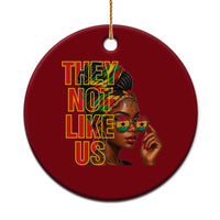 They Not Like Us Afro Queen Ceramic Ornament Melanin Magic Woman witth Headwrap and Sunglasses - Wonder Print Shop