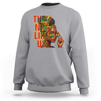 They Not Like Us Afro Queen Sweatshirt Melanin Magic Woman witth Headwrap and Sunglasses - Wonder Print Shop