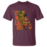 They Not Like Us Afro Queen T Shirt Melanin Magic Woman witth Headwrap and Sunglasses - Wonder Print Shop