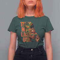 They Not Like Us Afro Queen T Shirt For Women Melanin Magic Woman witth Headwrap and Sunglasses - Wonder Print Shop