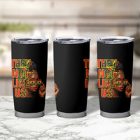 They Not Like Us Afro Queen Tumbler Cup Melanin Magic Woman witth Headwrap and Sunglasses - Wonder Print Shop