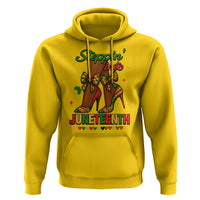 Stepping Into Juneteenth Hoodie Afro Diva High with African Pride - Wonder Print Shop