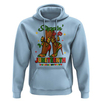 Stepping Into Juneteenth Hoodie Afro Diva High with African Pride - Wonder Print Shop
