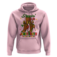 Stepping Into Juneteenth Hoodie Afro Diva High with African Pride - Wonder Print Shop