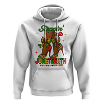 Stepping Into Juneteenth Hoodie Afro Diva High with African Pride - Wonder Print Shop