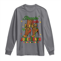 Stepping Into Juneteenth Long Sleeve Shirt Afro Diva High with African Pride - Wonder Print Shop