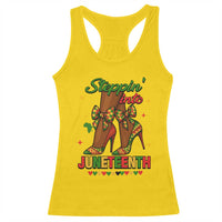 Stepping Into Juneteenth Racerback Tank Top Afro Diva High with African Pride - Wonder Print Shop
