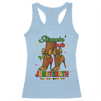 Stepping Into Juneteenth Racerback Tank Top Afro Diva High with African Pride - Wonder Print Shop