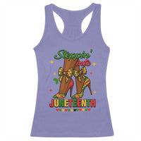Stepping Into Juneteenth Racerback Tank Top Afro Diva High with African Pride - Wonder Print Shop