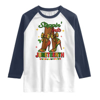 Stepping Into Juneteenth Raglan Shirt Afro Diva High with African Pride - Wonder Print Shop