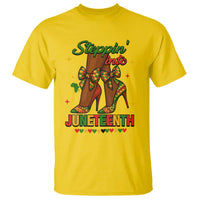Stepping Into Juneteenth T Shirt Afro Diva High with African Pride - Wonder Print Shop