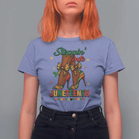 Stepping Into Juneteenth T Shirt For Women Afro Diva High with African Pride - Wonder Print Shop