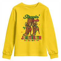 Stepping Into Juneteenth Youth Sweatshirt Afro Diva High with African Pride - Wonder Print Shop