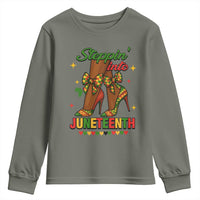Stepping Into Juneteenth Youth Sweatshirt Afro Diva High with African Pride - Wonder Print Shop