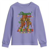 Stepping Into Juneteenth Youth Sweatshirt Afro Diva High with African Pride - Wonder Print Shop