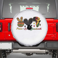 Peace Love Juneteenth Spare Tire Cover 1865 Heart Kente Peace Sign Africa Fist - Wonder Print Shop