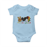 Peace Love Juneteenth Baby Onesie 1865 Heart Kente Peace Sign Africa Fist - Wonder Print Shop