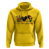 Peace Love Juneteenth Hoodie 1865 Heart Kente Peace Sign Africa Fist - Wonder Print Shop