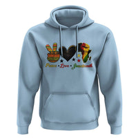 Peace Love Juneteenth Hoodie 1865 Heart Kente Peace Sign Africa Fist - Wonder Print Shop