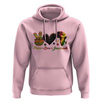 Peace Love Juneteenth Hoodie 1865 Heart Kente Peace Sign Africa Fist - Wonder Print Shop