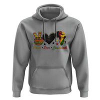 Peace Love Juneteenth Hoodie 1865 Heart Kente Peace Sign Africa Fist - Wonder Print Shop