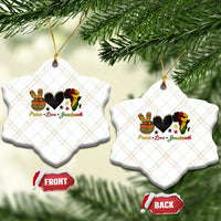 Peace Love Juneteenth Ceramic Ornament 1865 Heart Kente Peace Sign Africa Fist - Wonder Print Shop