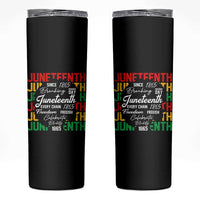 Juneteenth 1865 Skinny Tumbler Celebrate Black Freedom Breaking Every Chain - Wonder Print Shop