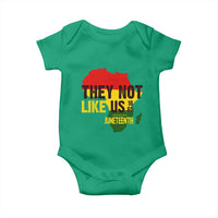 They Not Like Us Juneteenth 1865 Baby Onesie Afrocentric Africa Map Black Pride - Wonder Print Shop