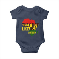 They Not Like Us Juneteenth 1865 Baby Onesie Afrocentric Africa Map Black Pride - Wonder Print Shop