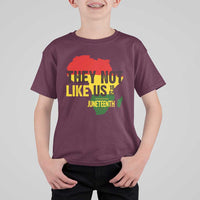 They Not Like Us Juneteenth 1865 T Shirt For Kid Afrocentric Africa Map Black Pride - Wonder Print Shop