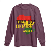 They Not Like Us Juneteenth 1865 Long Sleeve Shirt Afrocentric Africa Map Black Pride - Wonder Print Shop
