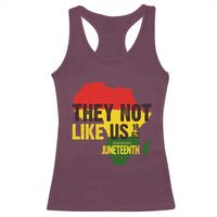 They Not Like Us Juneteenth 1865 Racerback Tank Top Afrocentric Africa Map Black Pride - Wonder Print Shop