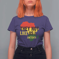 They Not Like Us Juneteenth 1865 T Shirt For Women Afrocentric Africa Map Black Pride - Wonder Print Shop