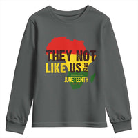 They Not Like Us Juneteenth 1865 Youth Sweatshirt Afrocentric Africa Map Black Pride - Wonder Print Shop