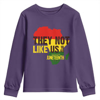 They Not Like Us Juneteenth 1865 Youth Sweatshirt Afrocentric Africa Map Black Pride - Wonder Print Shop