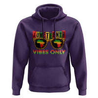 Juneteenth Vibes Only Hoodie Afro Pride Sunglasses Black History Celebration - Wonder Print Shop