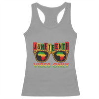 Juneteenth Vibes Only Racerback Tank Top Afro Pride Sunglasses Black History Celebration - Wonder Print Shop