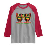 Juneteenth Vibes Only Raglan Shirt Afro Pride Sunglasses Black History Celebration - Wonder Print Shop