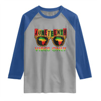 Juneteenth Vibes Only Raglan Shirt Afro Pride Sunglasses Black History Celebration - Wonder Print Shop
