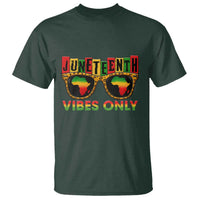 Juneteenth Vibes Only T Shirt Afro Pride Sunglasses Black History Celebration - Wonder Print Shop