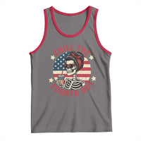 Retro Skeleton 4th of July Tank Top Chill The Fourth Out Funny Patriotic American Flag