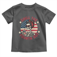 Retro Skeleton 4th of July Toddler T Shirt Chill The Fourth Out Funny Patriotic American Flag