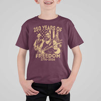250 Years of Freedom US Presidents Rock Band T Shirt For Kid Funny Abraham Lincoln George Washington Teddy Roosevelt Concert 1776 to 2026