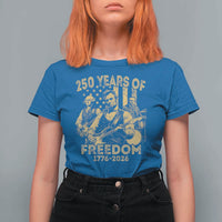 250 Years of Freedom US Presidents Rock Band T Shirt For Women Funny Abraham Lincoln George Washington Teddy Roosevelt Concert 1776 to 2026