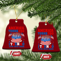 America Turns 250 I Turn 50 Funny 1976 Birthday Ceramic Ornament American Flag Cake 1776 to 2026 Semiquincentennial