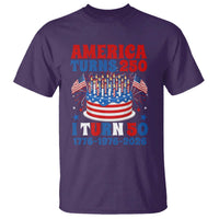America Turns 250 I Turn 50 Funny 1976 Birthday T Shirt American Flag Cake 1776 to 2026 Semiquincentennial