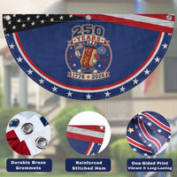 250 Years 1776 to 2026 Cartoon Hot Dog Patriotic Fan Flag Funny Uncle Sam Top Hat Waving American Flag Semiquincentennial